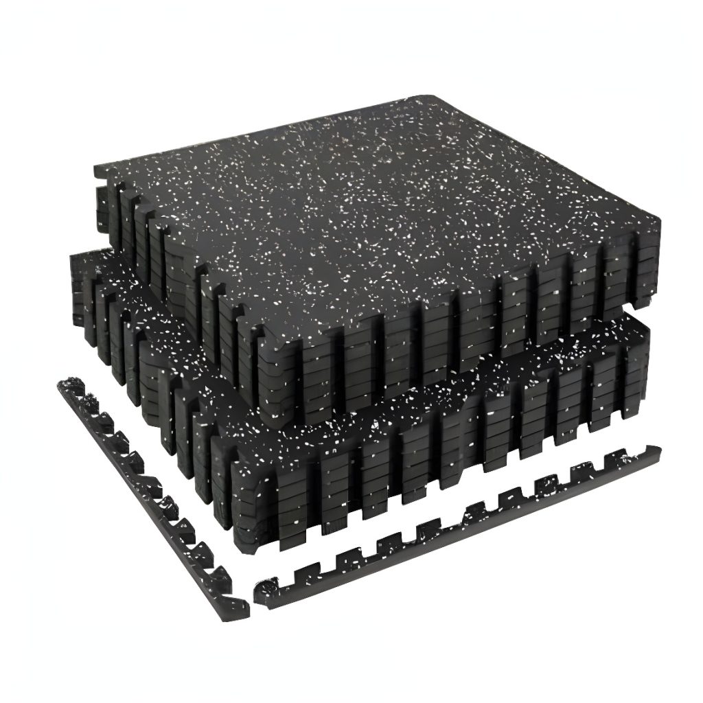 Pro-Grade Dual-Layer Interlocking Gym Flooring – Rubber Top/EVA Foam